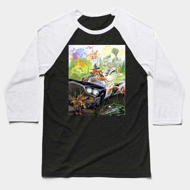 Sam and Max Hit the Road [Textless] Baseball T-Shirt by Zagreba